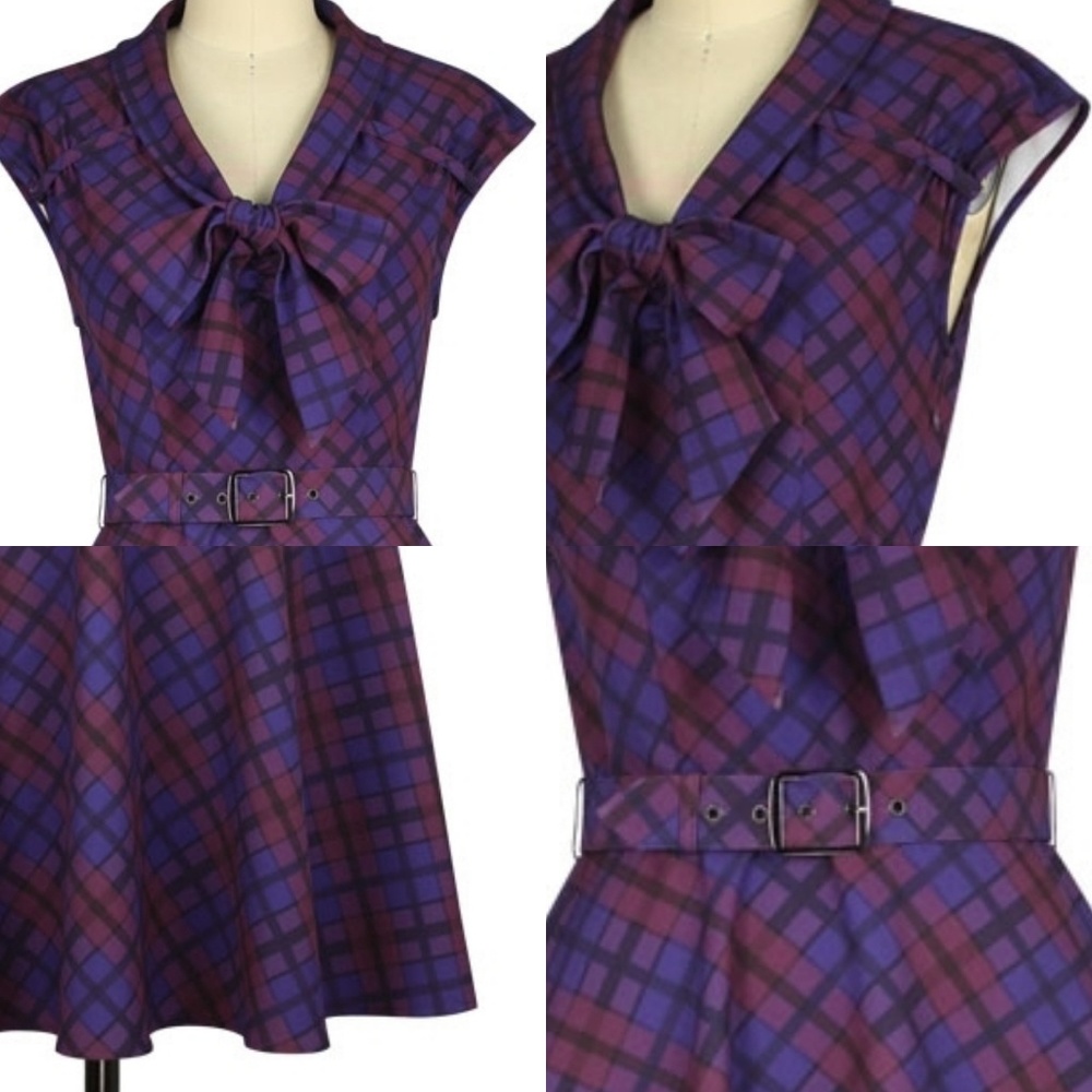 Plaid Pin Up Pocket Dress - Picture 4 of 8